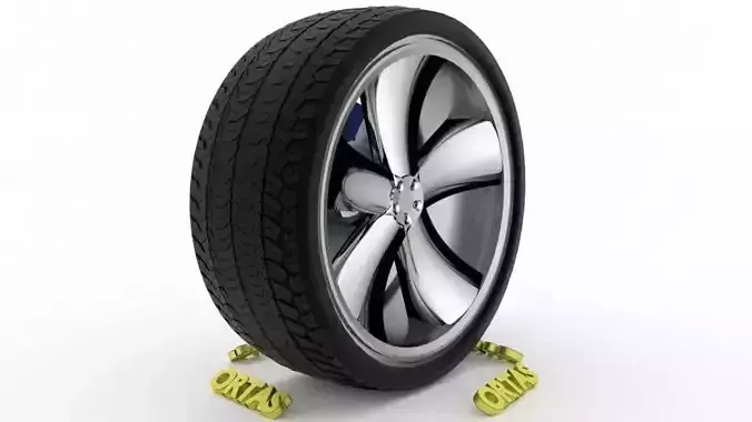 ORTAS CAR WHEEL RIM 91 GAME READY WHEEL RIM TIRE 3D model