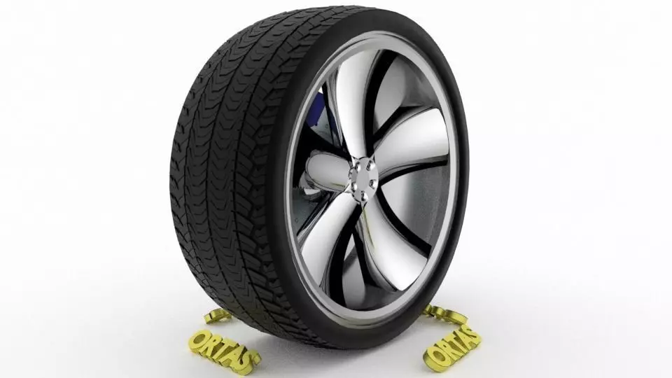 ORTAS CAR WHEEL RIM 91 GAME READY WHEEL RIM TIRE 3D model_0