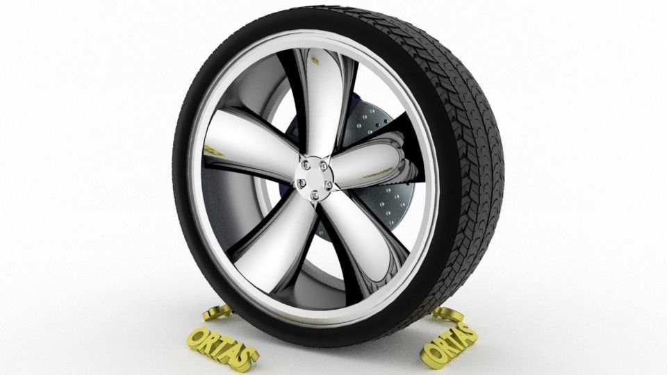 ORTAS CAR WHEEL RIM 91 GAME READY WHEEL RIM TIRE 3D model_5