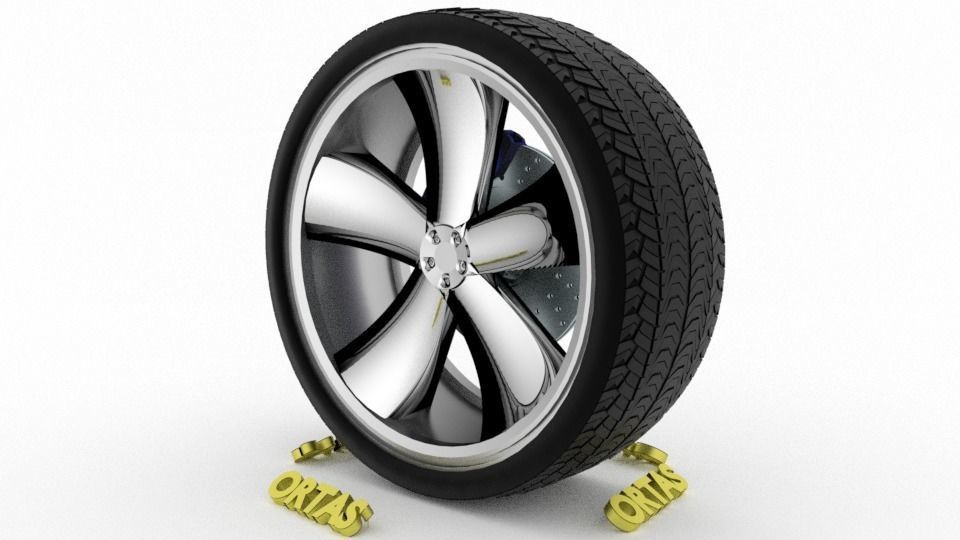 ORTAS CAR WHEEL RIM 91 GAME READY WHEEL RIM TIRE 3D model_6