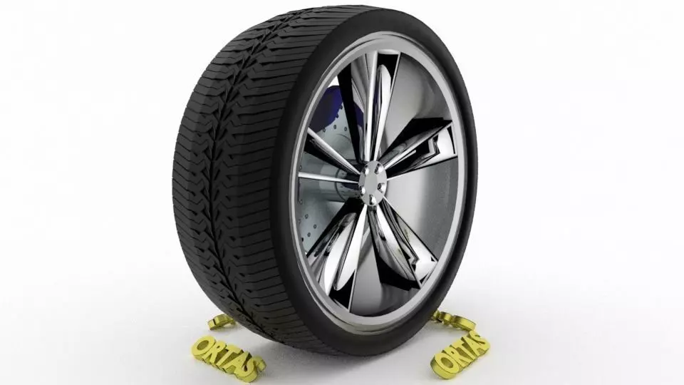ORTAS CAR WHEEL RIM 90 GAME READY WHEEL RIM TIRE 3D model_0