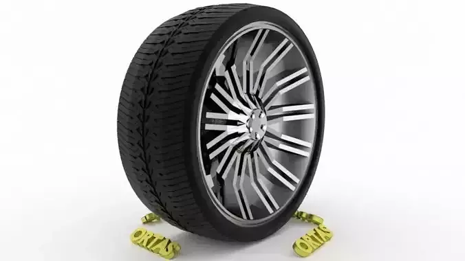 ORTAS CAR WHEEL RIM 86 GAME READY WHEEL RIM TIRE 3D model