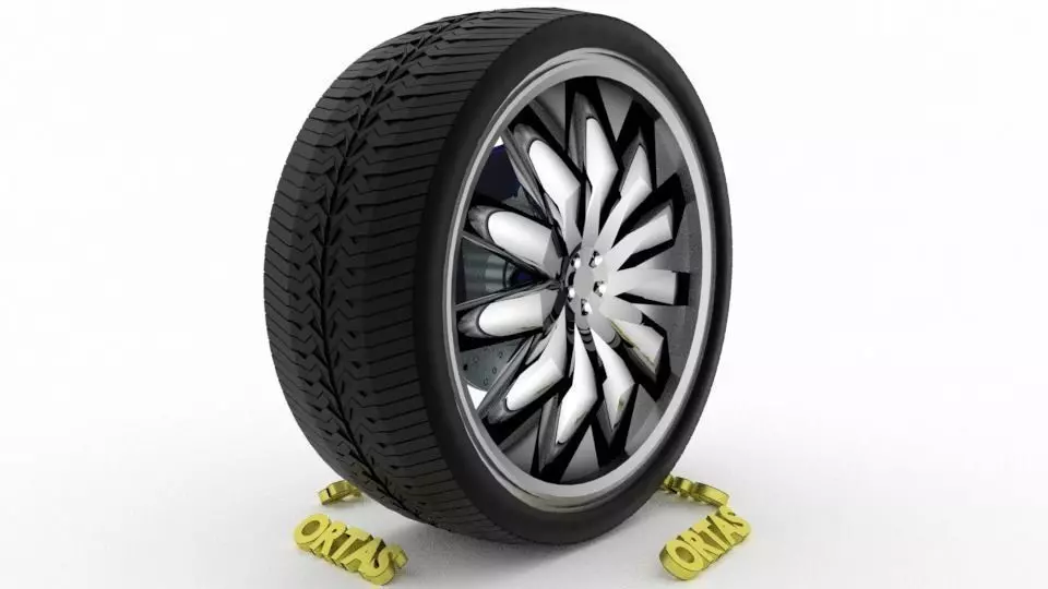 ORTAS CAR WHEEL RIM 85 GAME READY WHEEL RIM TIRE 3D model_0