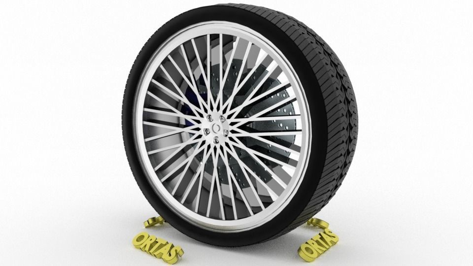 ORTAS CAR WHEEL RIM 84 GAME READY WHEEL RIM TIRE 3D model_5