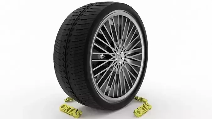 ORTAS CAR WHEEL RIM 84 GAME READY WHEEL RIM TIRE 3D model