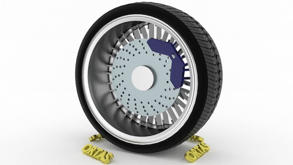 ORTAS CAR WHEEL RIM 84 GAME READY WHEEL RIM TIRE 3D model_9