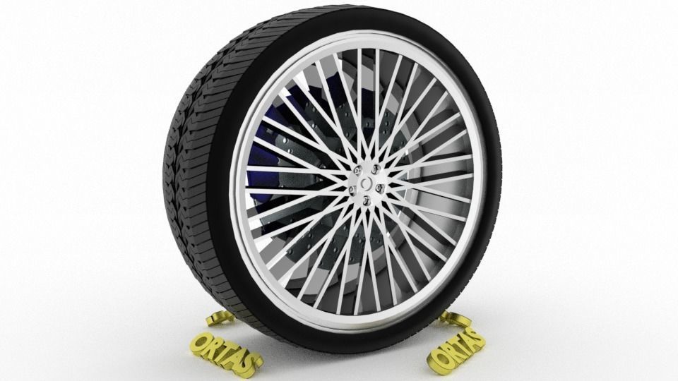 ORTAS CAR WHEEL RIM 84 GAME READY WHEEL RIM TIRE 3D model_2