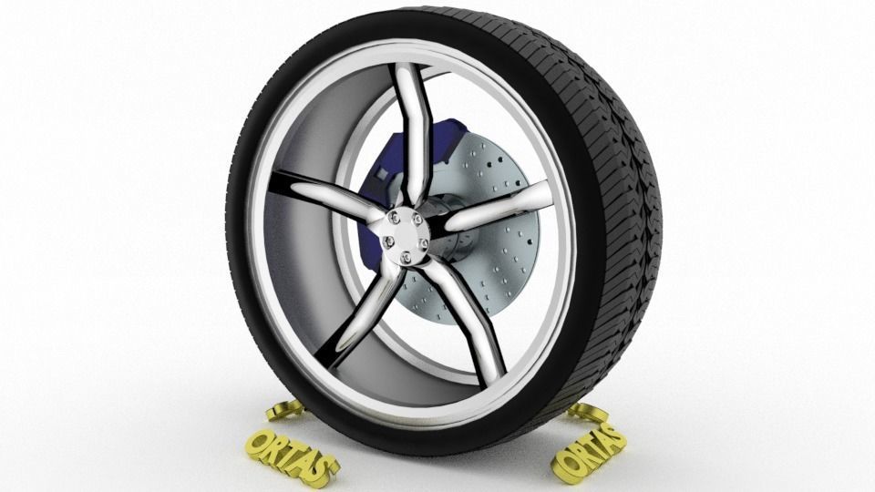 ORTAS CAR WHEEL RIM 83 GAME READY WHEEL RIM TIRE 3D model_5