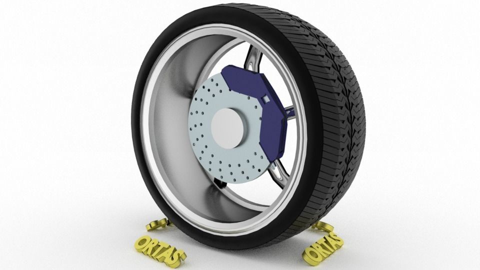 ORTAS CAR WHEEL RIM 83 GAME READY WHEEL RIM TIRE 3D model_9