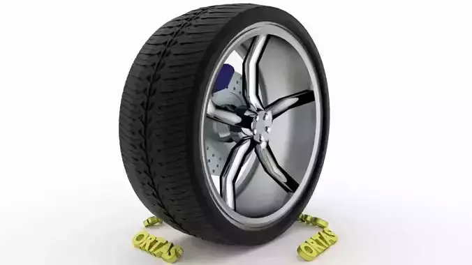 ORTAS CAR WHEEL RIM 83 GAME READY WHEEL RIM TIRE 3D model
