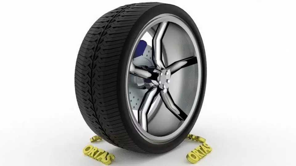 ORTAS CAR WHEEL RIM 83 GAME READY WHEEL RIM TIRE 3D model_0