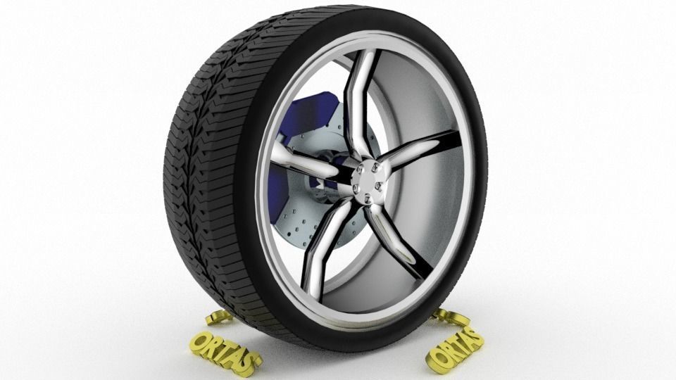 ORTAS CAR WHEEL RIM 83 GAME READY WHEEL RIM TIRE 3D model_1