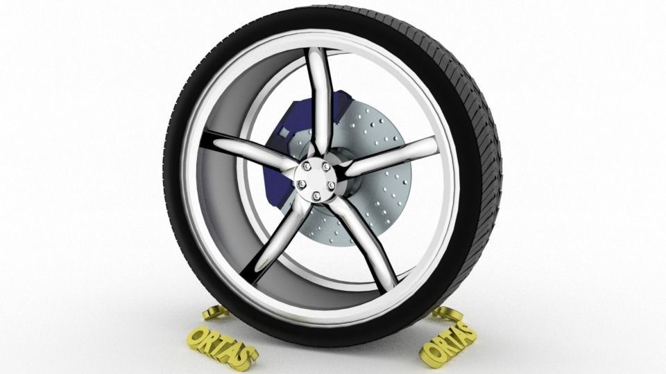 ORTAS CAR WHEEL RIM 83 GAME READY WHEEL RIM TIRE 3D model_4