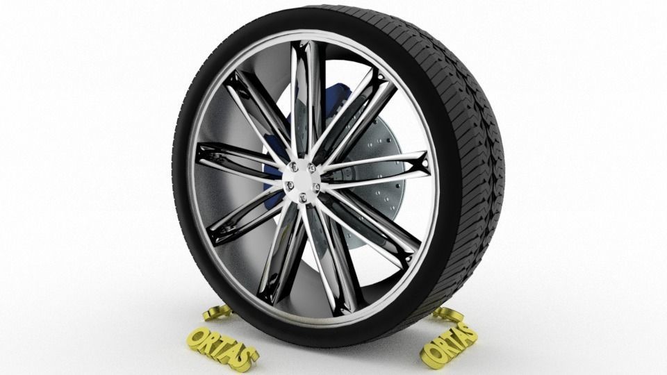 ORTAS CAR WHEEL RIM 82 GAME READY WHEEL RIM TIRE 3D model_5