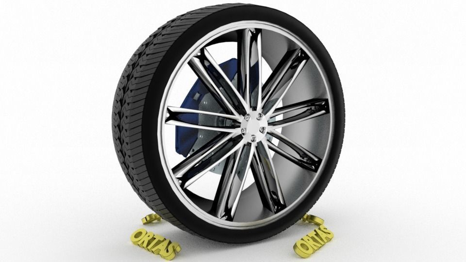 ORTAS CAR WHEEL RIM 82 GAME READY WHEEL RIM TIRE 3D model_2