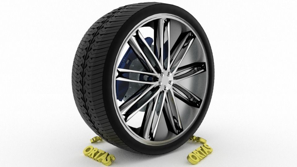 ORTAS CAR WHEEL RIM 82 GAME READY WHEEL RIM TIRE 3D model_1
