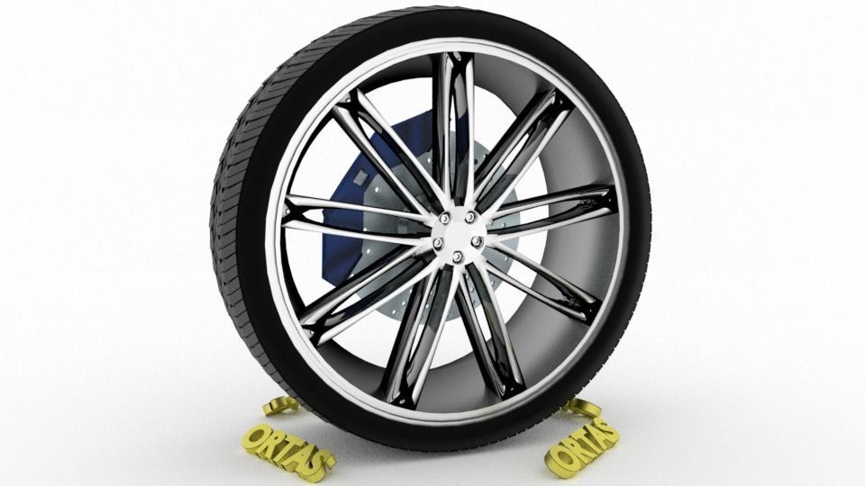 ORTAS CAR WHEEL RIM 82 GAME READY WHEEL RIM TIRE 3D model_3