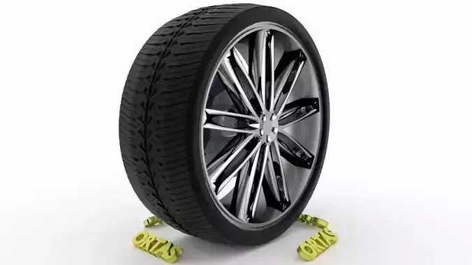 ORTAS CAR WHEEL RIM 82 GAME READY WHEEL RIM TIRE 3D model