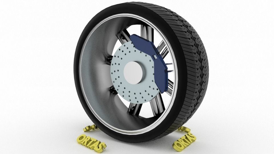 ORTAS CAR WHEEL RIM 82 GAME READY WHEEL RIM TIRE 3D model_9