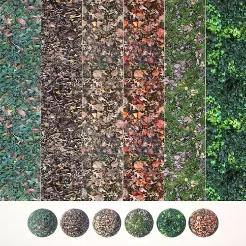 6 Seamless Leaf Material Textures