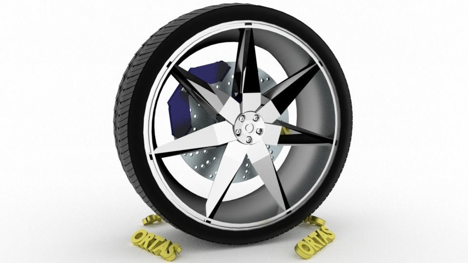 ORTAS CAR WHEEL RIM 80 GAME READY WHEEL RIM TIRE 3D model_3