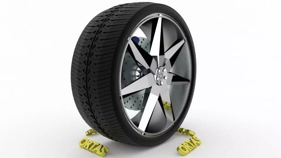 ORTAS CAR WHEEL RIM 80 GAME READY WHEEL RIM TIRE 3D model_0