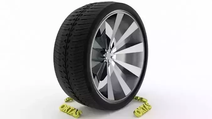 ORTAS CAR WHEEL RIM 78 GAME READY WHEEL RIM TIRE 3D model