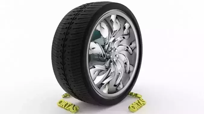 ORTAS CAR WHEEL RIM 77 GAME READY WHEEL RIM TIRE 3D model