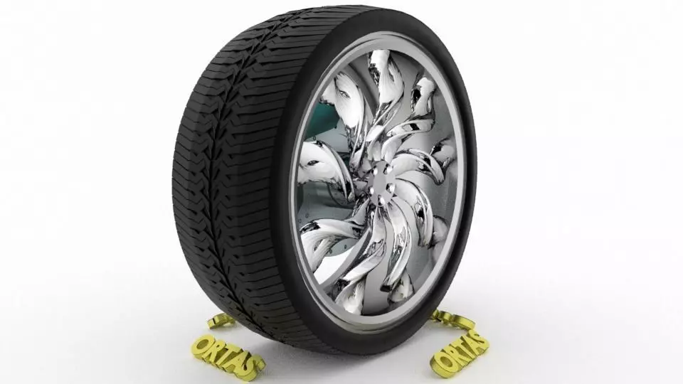 ORTAS CAR WHEEL RIM 77 GAME READY WHEEL RIM TIRE 3D model_0