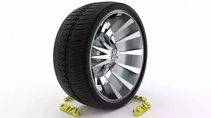 ORTAS CAR WHEEL RIM 74 GAME READY WHEEL RIM TIRE 3D model