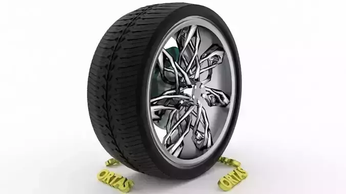 ORTAS CAR WHEEL RIM 73 GAME READY WHEEL RIM TIRE 3D model