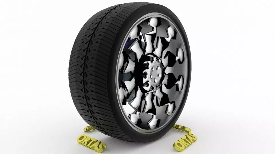 ORTAS CAR WHEEL RIM 72 GAME READY WHEEL RIM TIRE 3D model_0