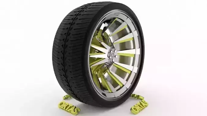 ORTAS CAR WHEEL RIM 71 GAME READY WHEEL RIM TIRE 3D model