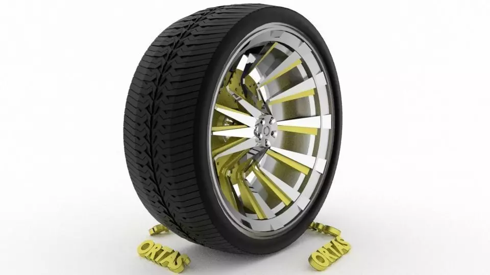 ORTAS CAR WHEEL RIM 71 GAME READY WHEEL RIM TIRE 3D model_0