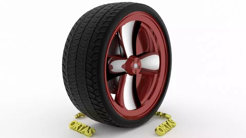 ORTAS CAR WHEEL RIM 100 GAME READY WHEEL RIM TIRE 3D model_0