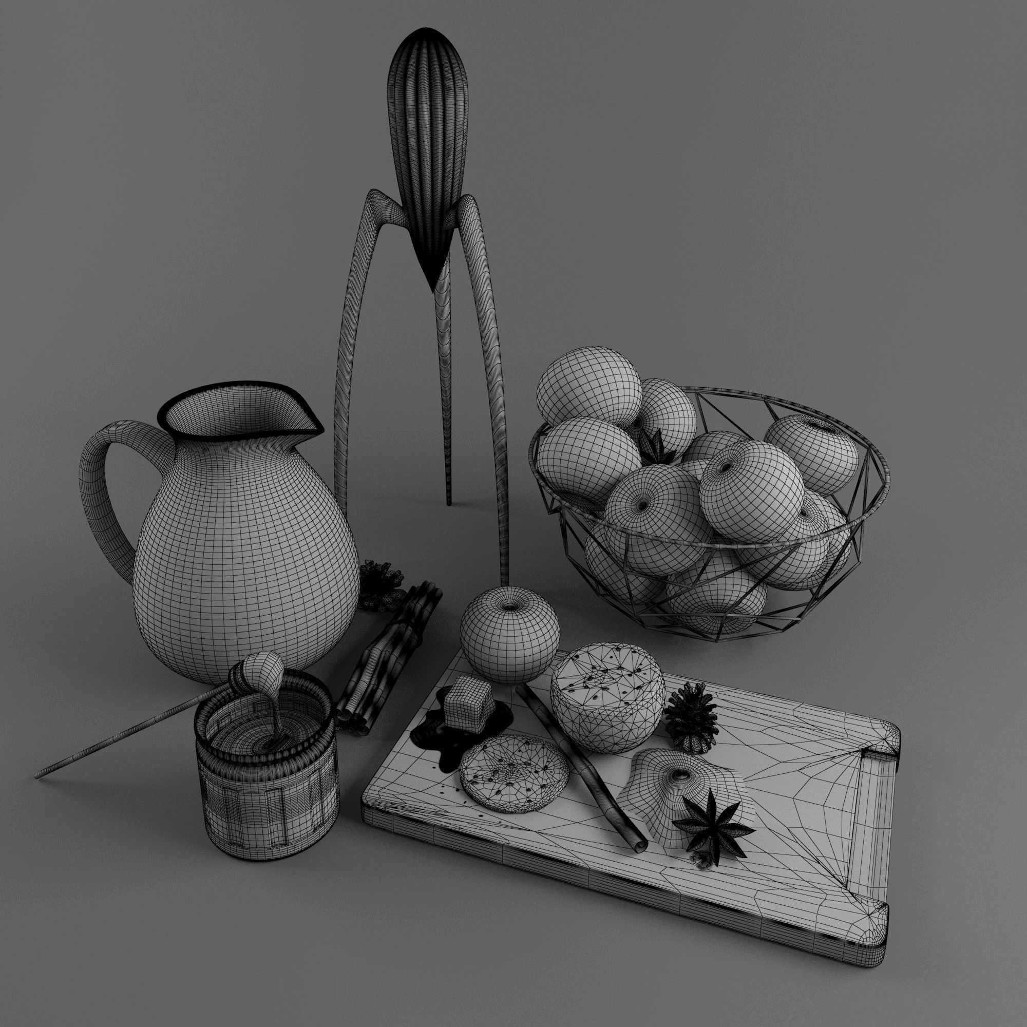 Orange set 1 3D model_3