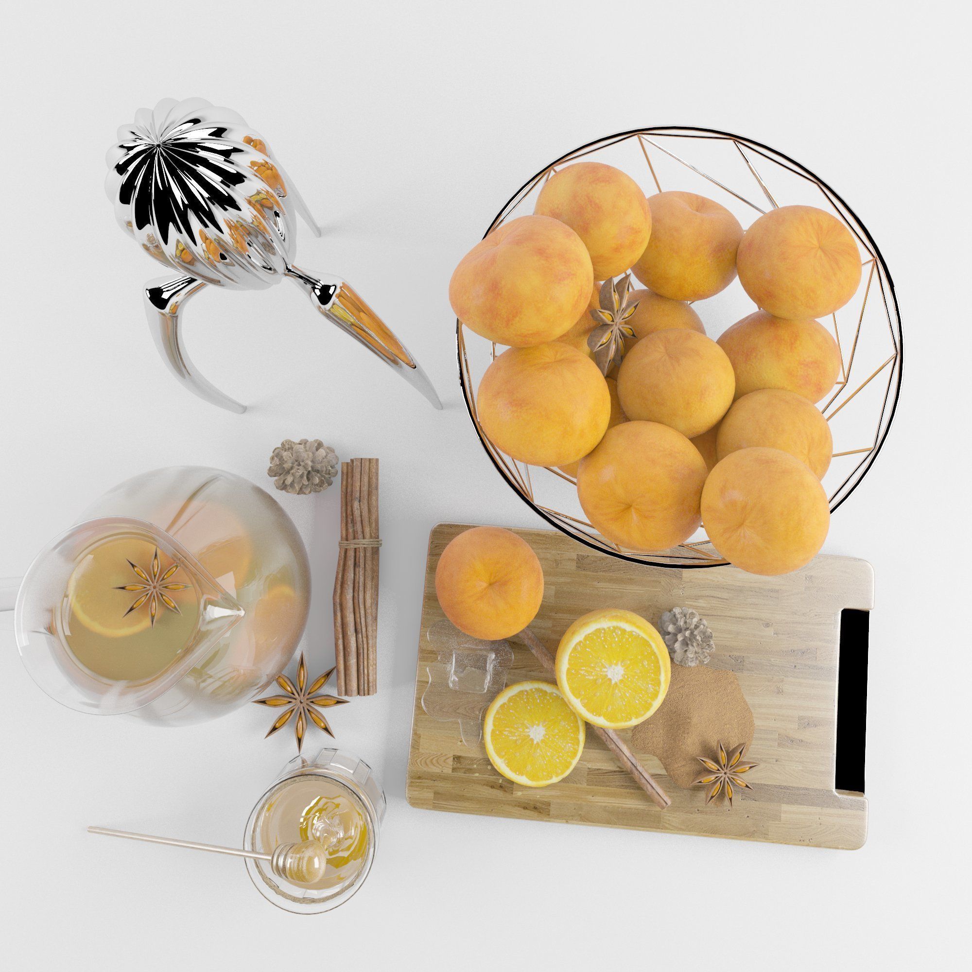 Orange set 1 3D model_4