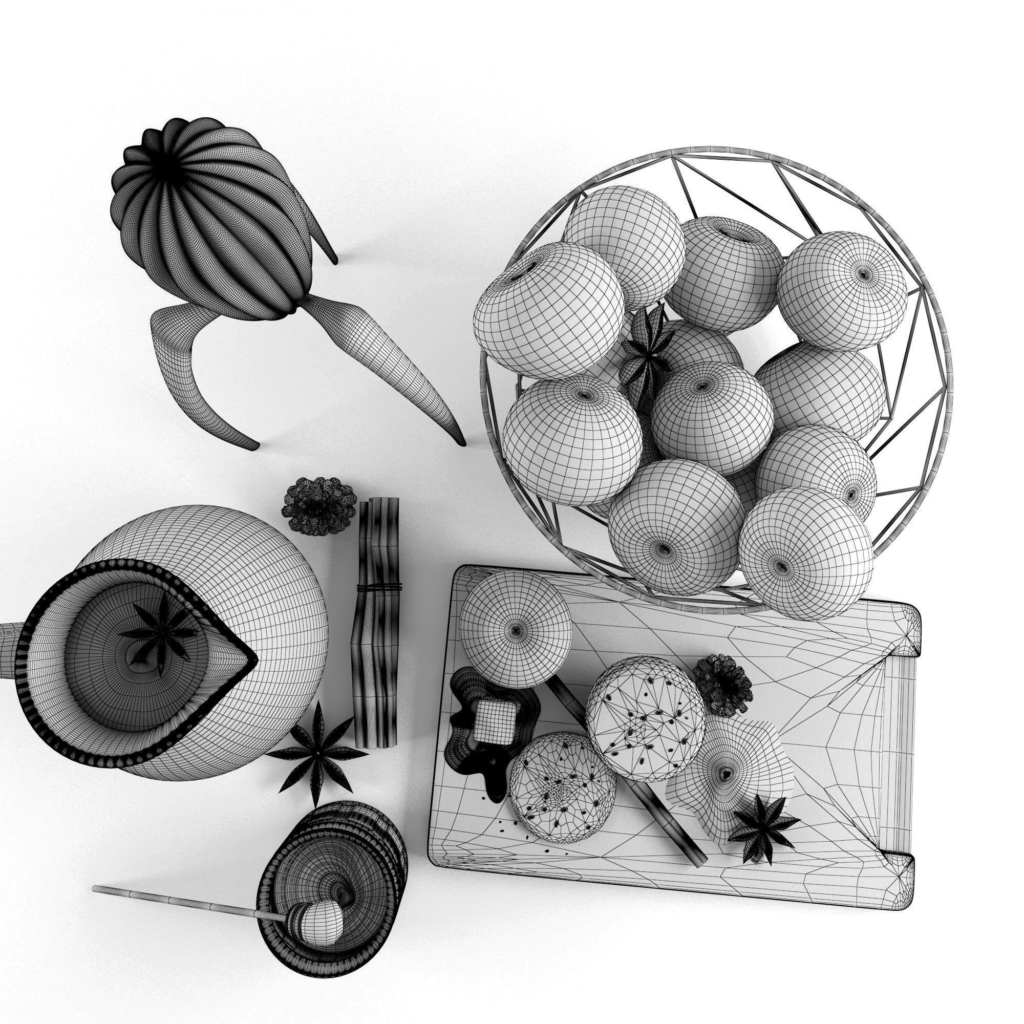 Orange set 1 3D model_5