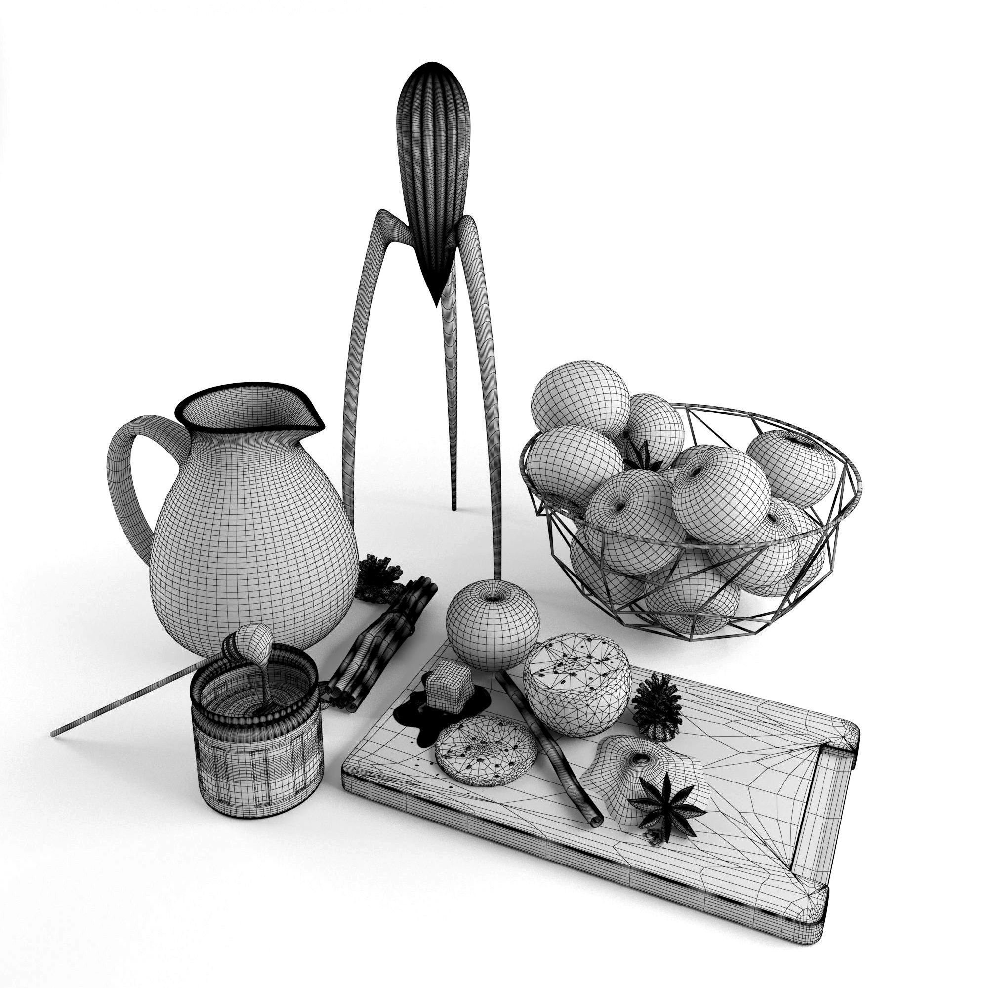 Orange set 1 3D model_2