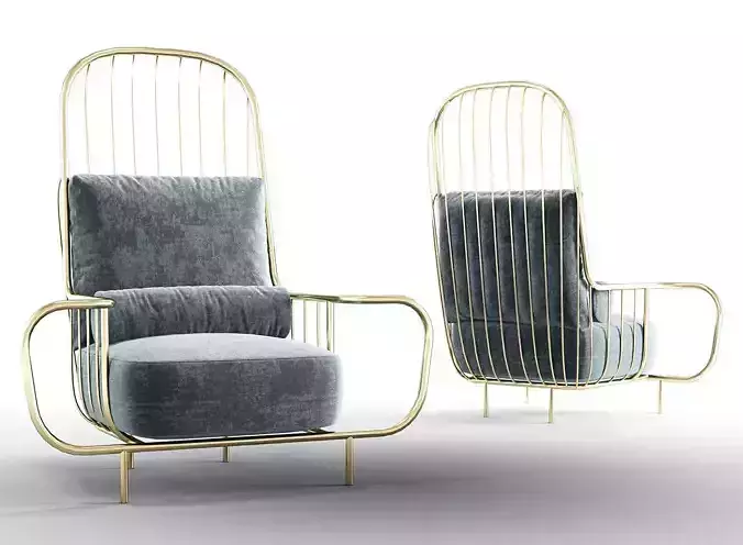 Bessa LIBERTY High Back Luxury Armchair 3D model