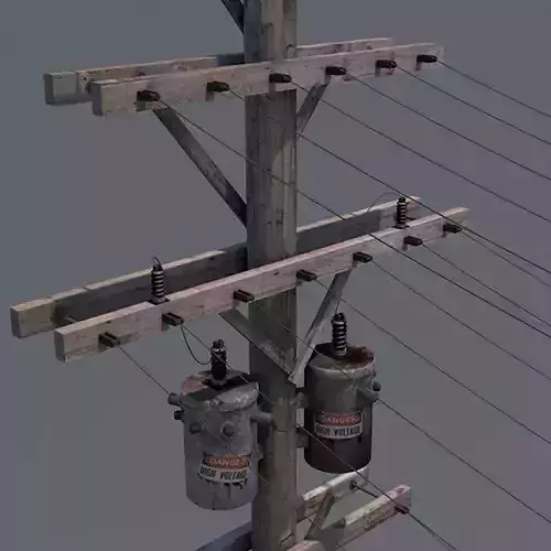 Utility Power Pole - Architectural and gaming environment asset  3D model