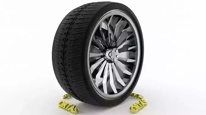 ORTAS CAR WHEEL RIM 140 GAME READY WHEEL RIM TIRE 3D model