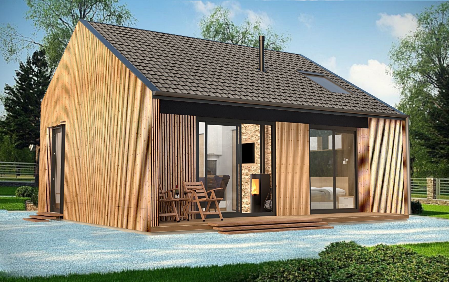 modern vacation house mobile home 3dmodel 3D model_3