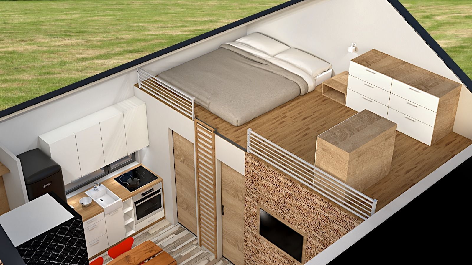 modern vacation house mobile home 3dmodel 3D model_7