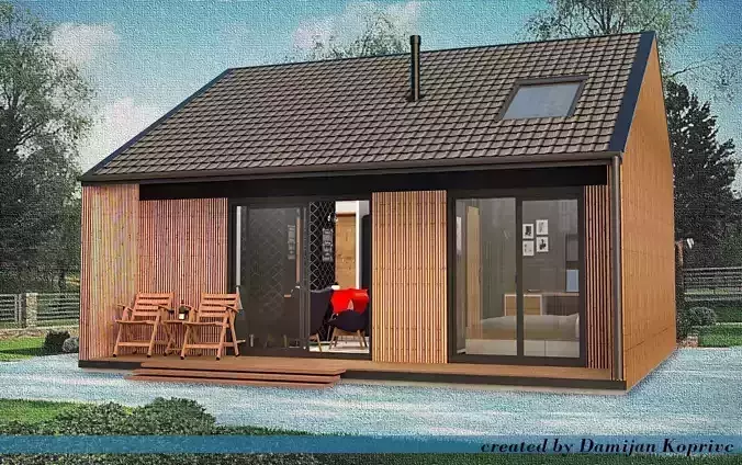 modern vacation house mobile home 3dmodel