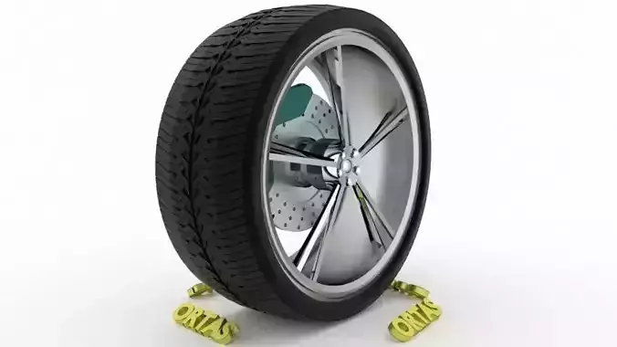 ORTAS CAR WHEEL RIM 138 GAME READY WHEEL RIM TIRE 3D model