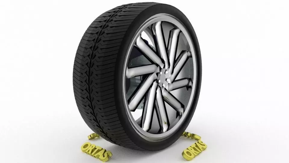 ORTAS CAR WHEEL RIM 136 GAME READY WHEEL RIM TIRE 3D model_0