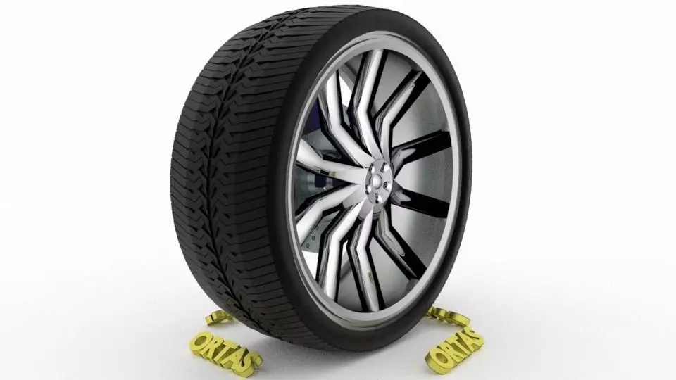 ORTAS CAR WHEEL RIM 135 GAME READY WHEEL RIM TIRE 3D model_0
