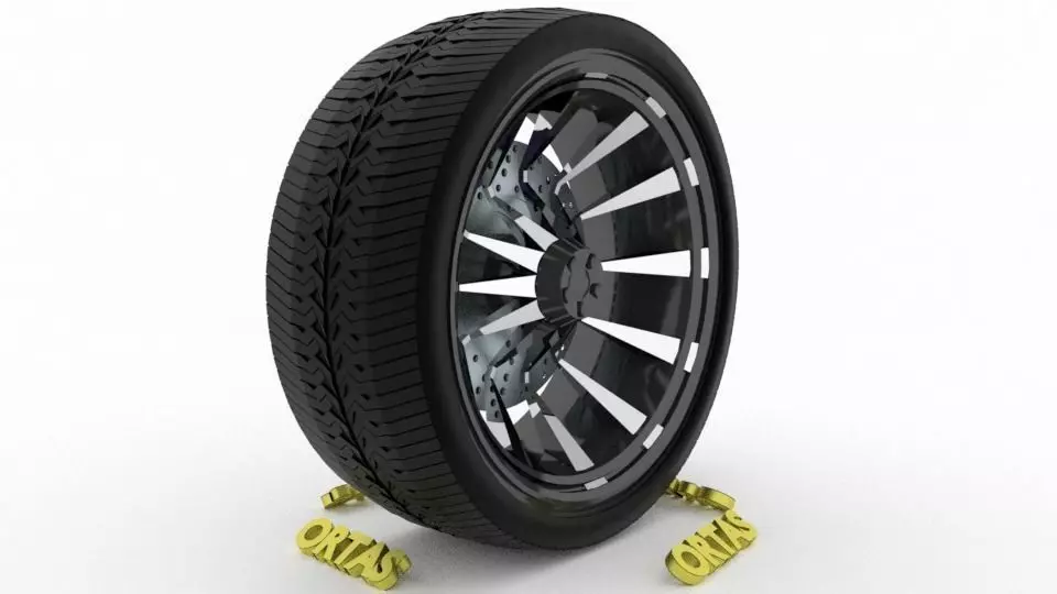ORTAS CAR WHEEL RIM 132 GAME READY WHEEL RIM TIRE 3D model_0