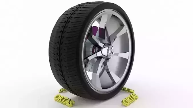 ORTAS CAR WHEEL RIM 131 GAME READY WHEEL RIM TIRE 3D model